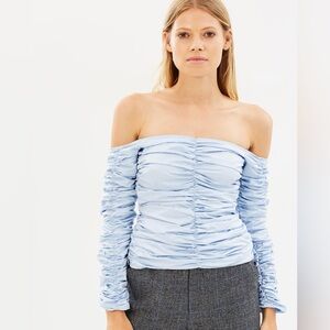 Georgia Alice NWOT blue off shoulder top size small